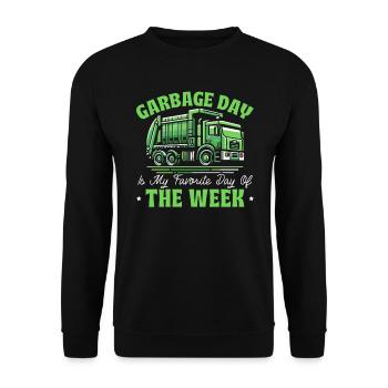 Garbage truck driver Garbage Day Waste Management - Unisex Sweatshirt - black - Front - Alina (178cm) & Michal (187cm)