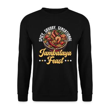 Jambalaya recipe - Unisex Sweatshirt - black - Front - Alina (178cm) & Michal (187cm)
