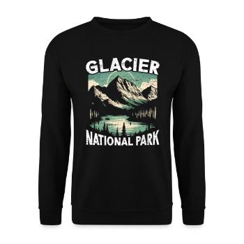 Glacier National Park Outdoor Tours USA America - Unisex Sweatshirt - black - Front - Alina (178cm) & Michal (187cm)