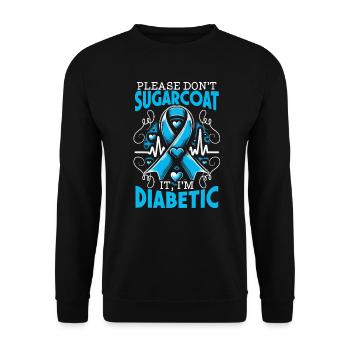 Sensibilisation au diabète DT1 insuline diabétique de type 1 - Sweat-shirt Unisexe - noir - Devant - Alina (178cm) & Michal (187cm)