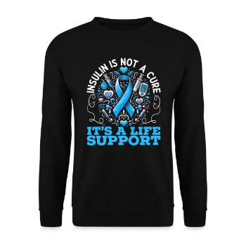 Diabetes-bewusstsein T1d Diabetiker-insulin Typ 1 - Unisex Pullover - Schwarz - Vorne - Alina (178cm) & Michal (187cm)