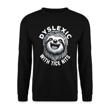 Mois de la sensibilisation à la dyslexie - Sweat-shirt Unisexe - noir - Devant - Alina (178cm) & Michal (187cm)