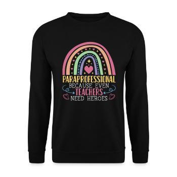 Paraprofessional Special Education Teacher Paraeducator - Unisex Sweatshirt - black - Front - Alina (178cm) & Michal (187cm)