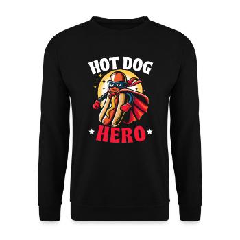 Hot Dog Lover Fast Food Gourmet Sausages - Unisex Sweatshirt - black - Front - Alina (178cm) & Michal (187cm)
