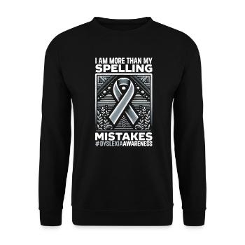 Mois de la sensibilisation à la dyslexie - Sweat-shirt Unisexe - noir - Devant - Alina (178cm) & Michal (187cm)