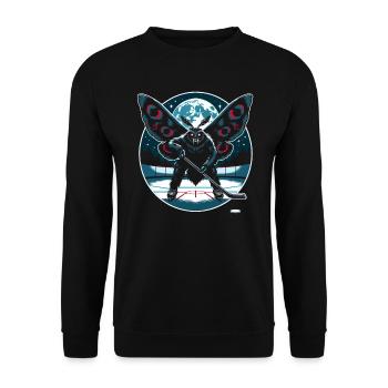 Mothman Point Pleasant Hockey Player Cryptid - Unisex Sweatshirt - black - Front - Alina (178cm) & Michal (187cm)