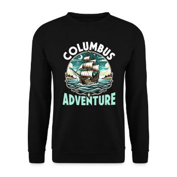 Columbus Day America 1492 Usa Discovery - Unisex Sweatshirt - black - Front - Alina (178cm) & Michal (187cm)
