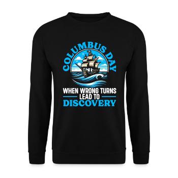 Columbus Day America 1492 USA Discovery - Unisex Sweatshirt - black - Front - Alina (178cm) & Michal (187cm)