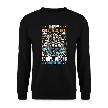 Columbus Day America 1492 Usa Discovery - Unisex Sweatshirt - black - Front - Alina (178cm) & Michal (187cm)