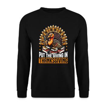 Thanksgiving-truthahn - Unisex Pullover - Schwarz - Vorne - Alina (178cm) & Michal (187cm)