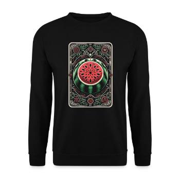 Été drôle de pastèque - Sweat-shirt Unisexe - noir - Devant - Alina (178cm) & Michal (187cm)