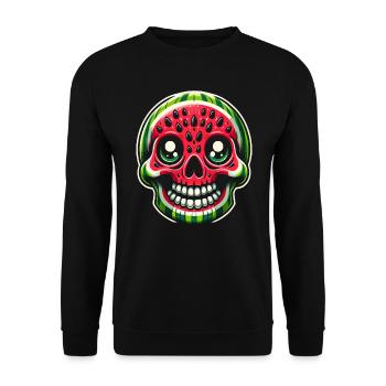 Funny Watermelon Summer - Unisex Sweatshirt - black - Front - Alina (178cm) & Michal (187cm)