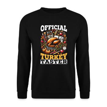 Thanksgiving turkey Grateful - Unisex Sweatshirt - black - Front - Alina (178cm) & Michal (187cm)