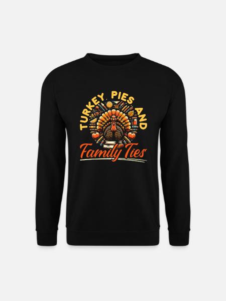Thanksgiving turkey, Thankful - Unisex Sweatshirt - black