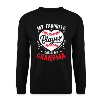 Baseball Granny Sports Baseball Lover Grandma - Unisex Sweatshirt - black - Front - Alina (178cm) & Michal (187cm)