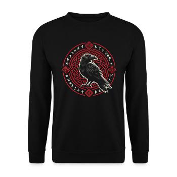 Nordische Wikingerkultur Nordische Mythologie - Unisex Pullover - Schwarz - Vorne - Alina (178cm) & Michal (187cm)