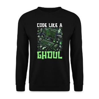 Funny Halloween Costume Computer Gamer - Unisex Sweatshirt - black - Front - Alina (178cm) & Michal (187cm)