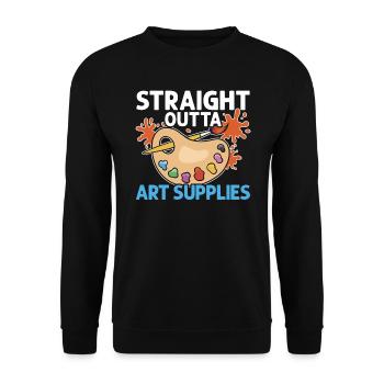 Kunststudent Künstlerisch Kunst - Unisex Pullover - Schwarz - Vorne - Alina (178cm) & Michal (187cm)