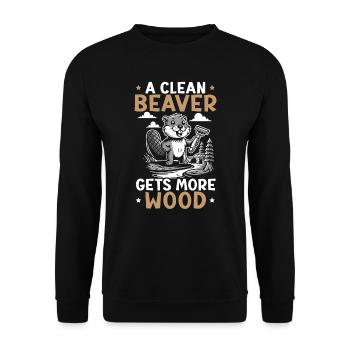 Animal rongeur drôle amoureux du castor - Sweat-shirt Unisexe - noir - Devant - Alina (178cm) & Michal (187cm)