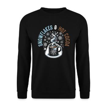 J'aime le flocon de neige de glace de saison d'hiver - Sweat-shirt Unisexe - noir - Devant - Alina (178cm) & Michal (187cm)