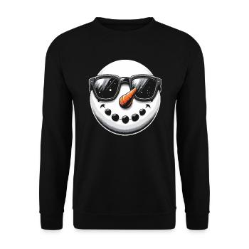Schneemann lustig Winter - Unisex Pullover - Schwarz - Vorne - Alina (178cm) & Michal (187cm)