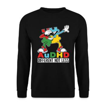 Audhd-behinderung er Autismus Adhs - Unisex Pullover - Schwarz - Vorne - Alina (178cm) & Michal (187cm)