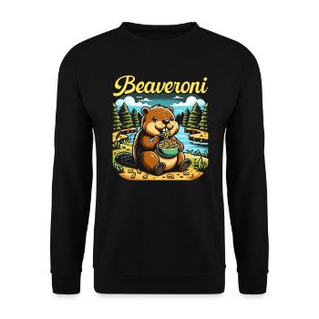 Lustiger Biber-liebhaber-nagetier-tier-niedlicher - Unisex Pullover - Schwarz - Vorne - Alina (178cm) & Michal (187cm)