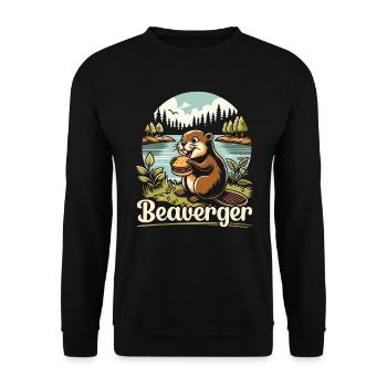 Lustiger Biber-liebhaber-nagetier-tier-niedlicher - Unisex Pullover - Schwarz - Vorne - Alina (178cm) & Michal (187cm)