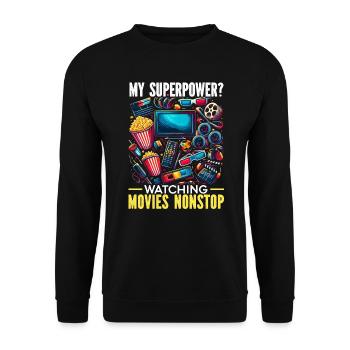 film kino liebhaber popcorn-film - Unisex Pullover - Schwarz - Vorne - Alina (178cm) & Michal (187cm)