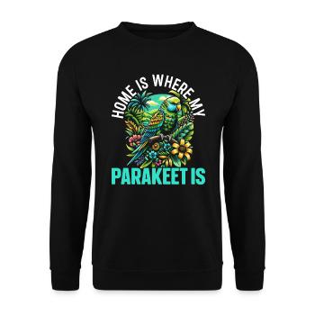 Wellensittich Vogel - Unisex Pullover - Schwarz - Vorne - Alina (178cm) & Michal (187cm)