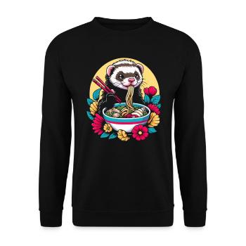 Drôle d’amant furet belette mammifère animal - Sweat-shirt Unisexe - noir - Devant - Alina (178cm) & Michal (187cm)