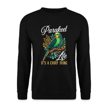 Perruche amoureuse de la perruche Perruche oiseau - Sweat-shirt Unisexe - noir - Devant - Alina (178cm) & Michal (187cm)