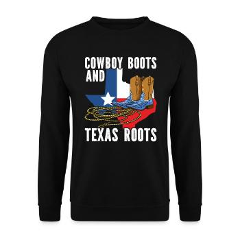Cowboy-liebhaber, Western-rodeo-reiter, - Unisex Pullover - Schwarz - Vorne - Alina (178cm) & Michal (187cm)