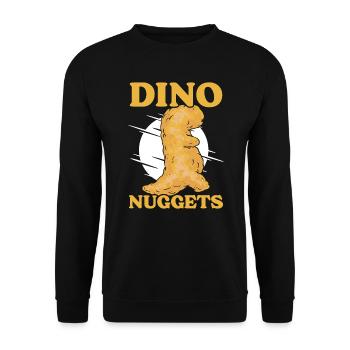 Chicken Nugget Fast Food Dino - Unisex Pullover - Schwarz - Vorne - Alina (178cm) & Michal (187cm)