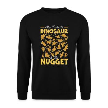 Chicken Nugget Fast Food Dino - Unisex Sweatshirt - black - Front - Alina (178cm) & Michal (187cm)