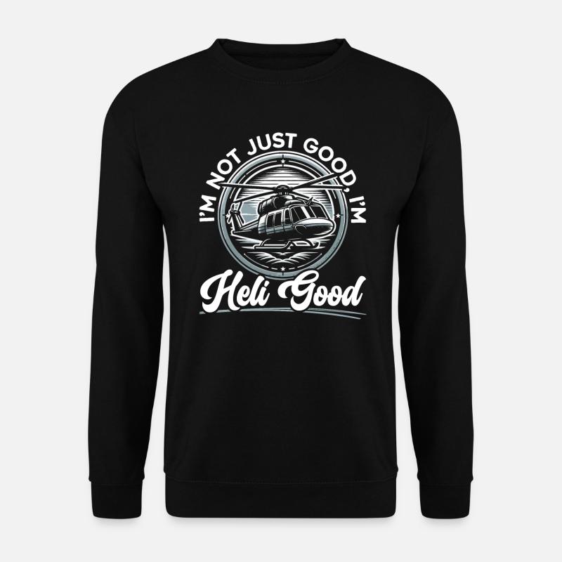 Helicopter pilot flies - Unisex Sweatshirt - black