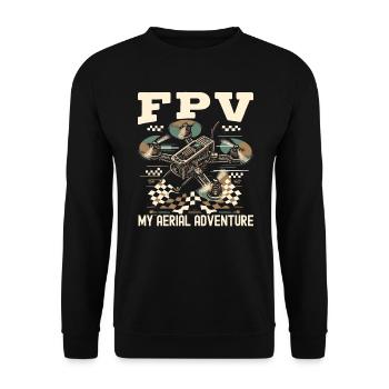 Fpv-drohnenpilot - Unisex Pullover - Schwarz - Vorne - Alina (178cm) & Michal (187cm)