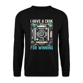 Mahjong Player Casino game Mahjongg - Unisex Sweatshirt - black - Front - Alina (178cm) & Michal (187cm)