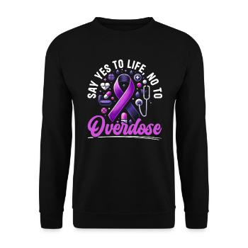 Journée de sensibilisation aux surdoses, lorsque j’ai un - Sweat-shirt Unisexe - noir - Devant - Alina (178cm) & Michal (187cm)