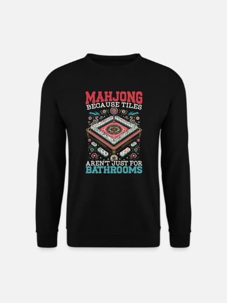 Mahjong-spieler-kasinospiel Mahjongg-chinesisches - Unisex Pullover - Schwarz