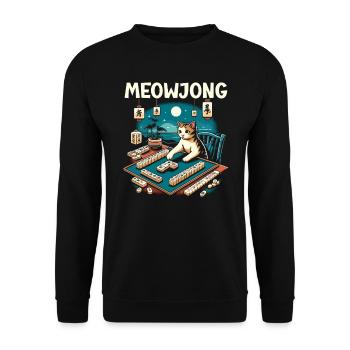 Mahjong Player Casino game Mahjongg Chinese Board - Unisex Sweatshirt - black - Front - Alina (178cm) & Michal (187cm)