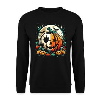 Funny Halloween Costume Soccer Player Trick - Unisex Sweatshirt - black - Front - Alina (178cm) & Michal (187cm)