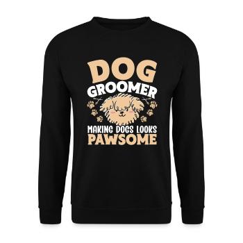 Toiletteur pour chiens, soins pour animaux de compagnie pour poils de chien, - Sweat-shirt Unisexe - noir - Devant - Alina (178cm) & Michal (187cm)