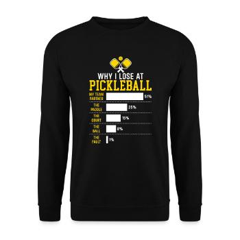 Pickleball Player Dink Sport Pickle Ball Ich Liebe - Unisex Pullover - Schwarz - Vorne - Alina (178cm) & Michal (187cm)