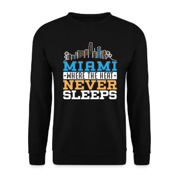 United States USA State of America Miami - Unisex Sweatshirt - black - Front - Alina (178cm) & Michal (187cm)