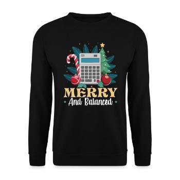 Comptable drôle Père Noël Contrôleur - Sweat-shirt Unisexe - noir - Devant - Alina (178cm) & Michal (187cm)