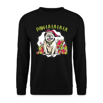 Chien Noël Noël Temps Père Noël - Sweat-shirt Unisexe - noir - Devant - Alina (178cm) & Michal (187cm)