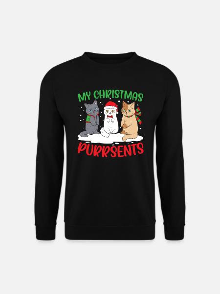 Cat Christmas Holiday Time - Unisex Sweatshirt - black