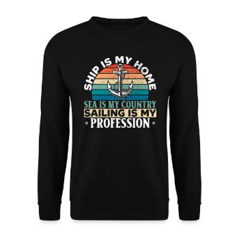 Sailor Ship Profession Seaman Sea Sailing - Unisex Sweatshirt - black - Front - Alina (178cm) & Michal (187cm)