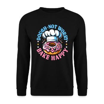 Amateur de pâtisserie drôle Propriétaire de boulangerie Baker - Sweat-shirt Unisexe - noir - Devant - Alina (178cm) & Michal (187cm)